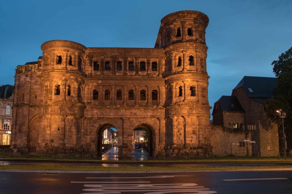 Night View of the Historic Porta Nigra in Trier, One of the Most Underrated Cities in Germany