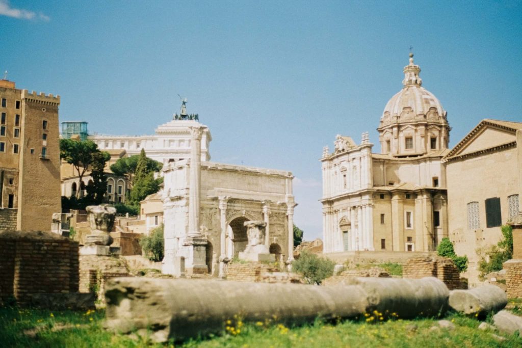 Roman Forum With Old And Beautiful Buildings In Rome