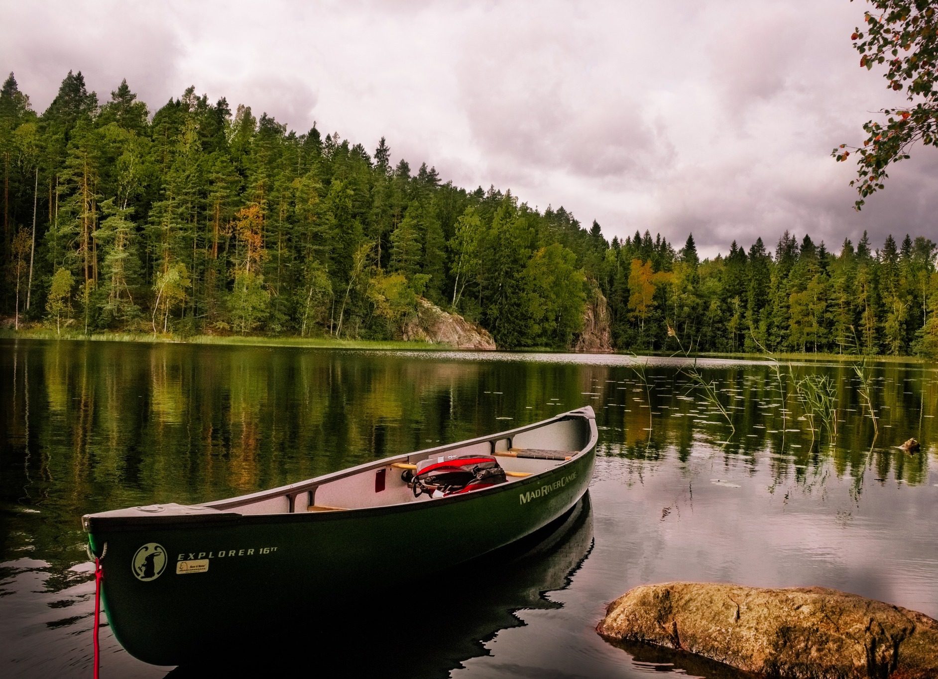 Boat On Serene Lake In Finland