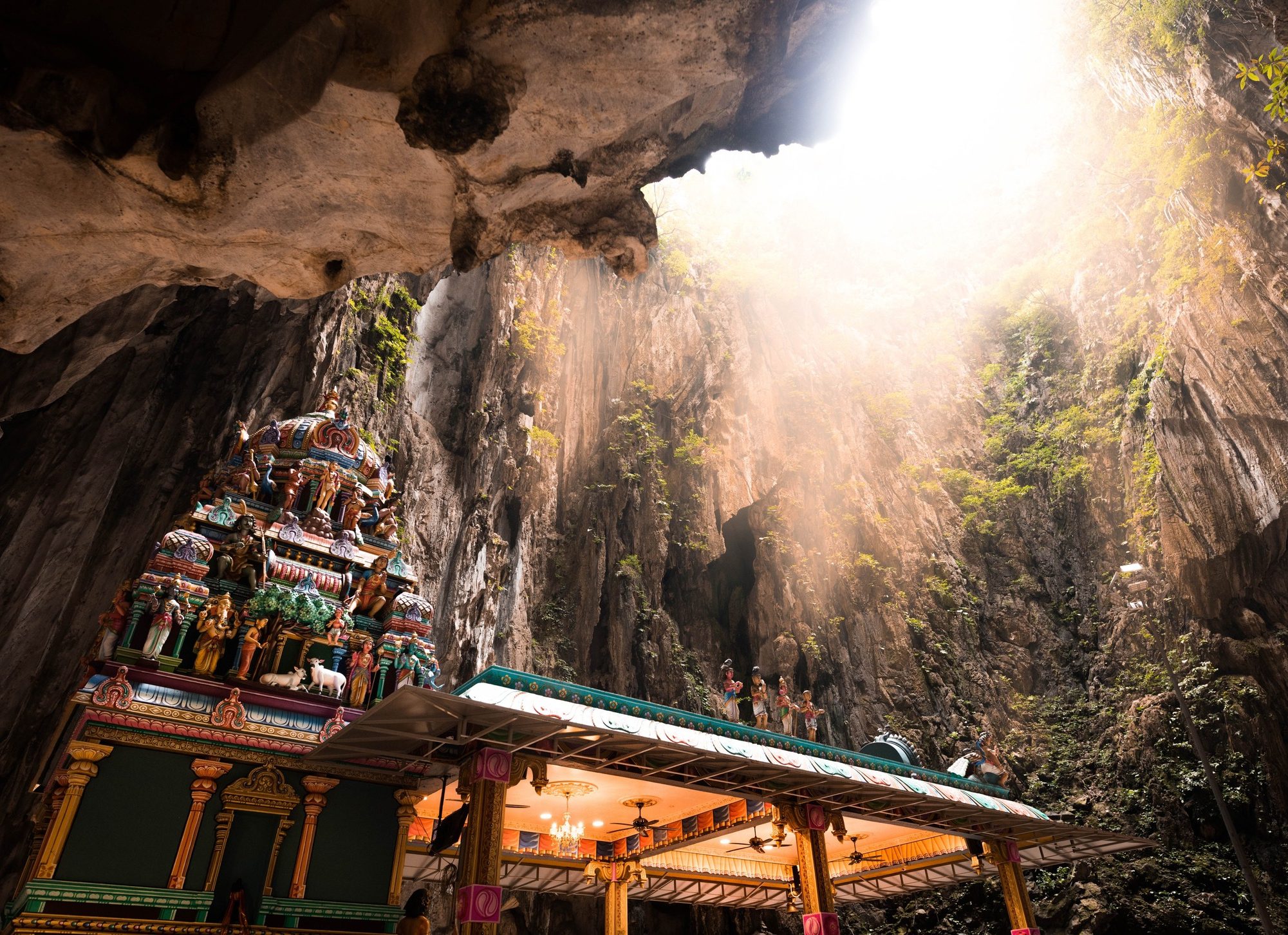 Bright Light In The Batu Caves In Malaysia