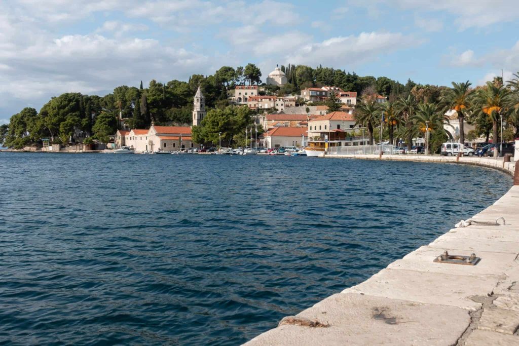 Cavtat’s Scenic Waterfront With Boats on a Three-Week Road Trip Through the Balkans.