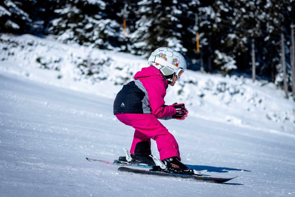 Fun Winter Activity - Kid Skiing in Ski Resort Zare Lazarevski