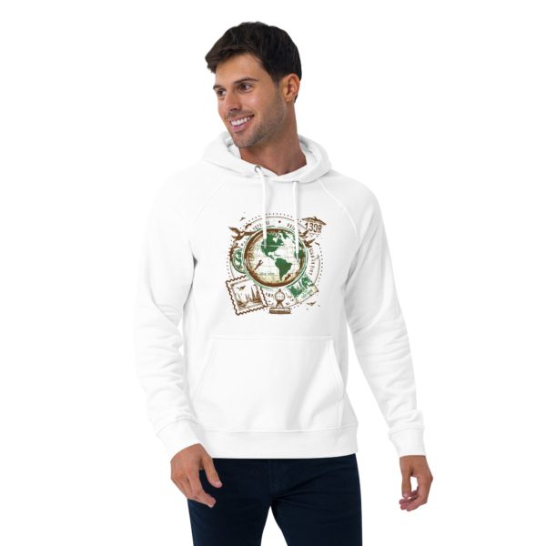 Globe & Stamps Unisex Eco Hoodie - Image 2