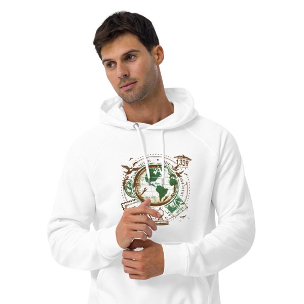 Globe & Stamps Unisex Eco Hoodie - Image 3