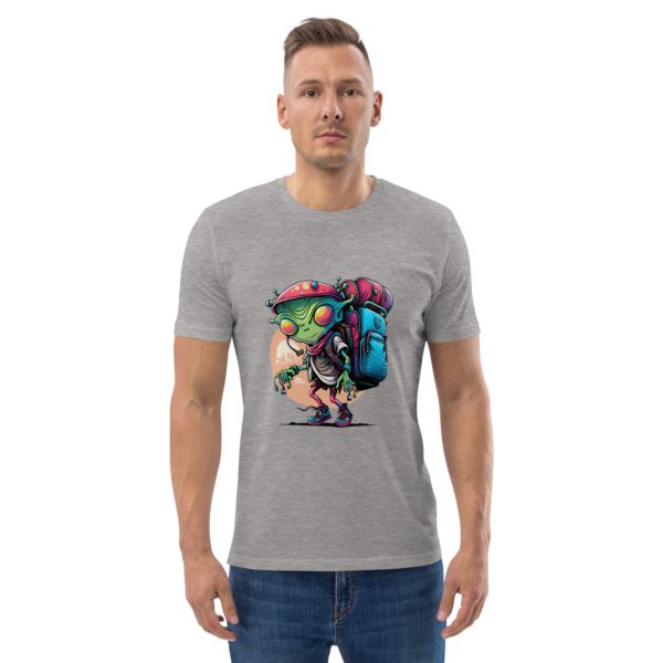 Alien With Backpack Unisex Organic Cotton T-Shirt - Image 10