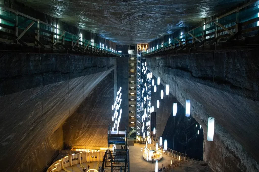 Turda Salt Mine Features Stunning Caverns Filled With Stalactites and Salt Formations