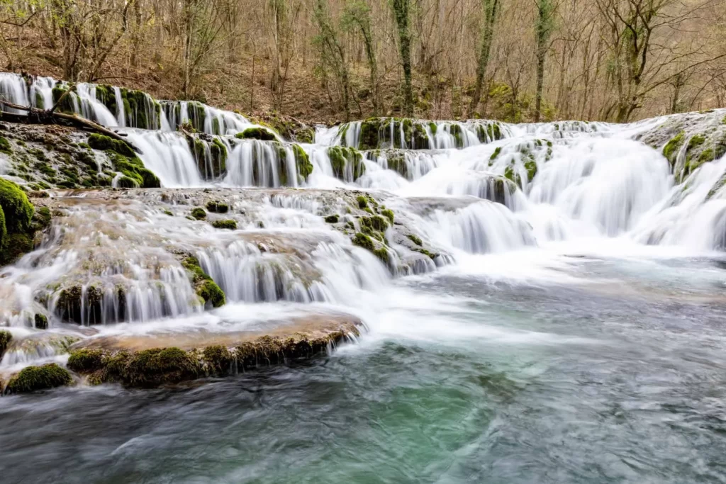 Pristine Image of Waterfalls in the Middle of Cheile Nerei-BeușNița National Park in Romania